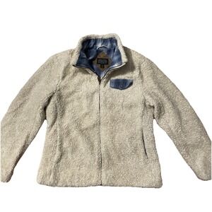 Pendleton Women's S P1558 Beige Sherpa‎ Fuzzy Faux Sheepskin Fur Full-Zip Jacket
